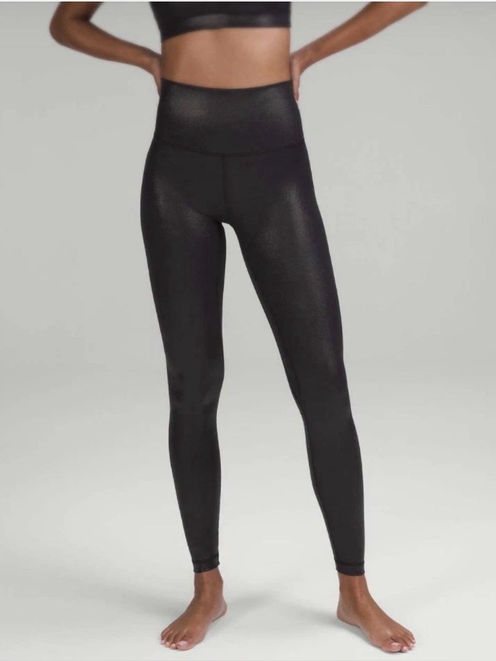 Lululemon Align High-Rise Pant 28" *Shine Radiate Foil Print Black Womens Size 2